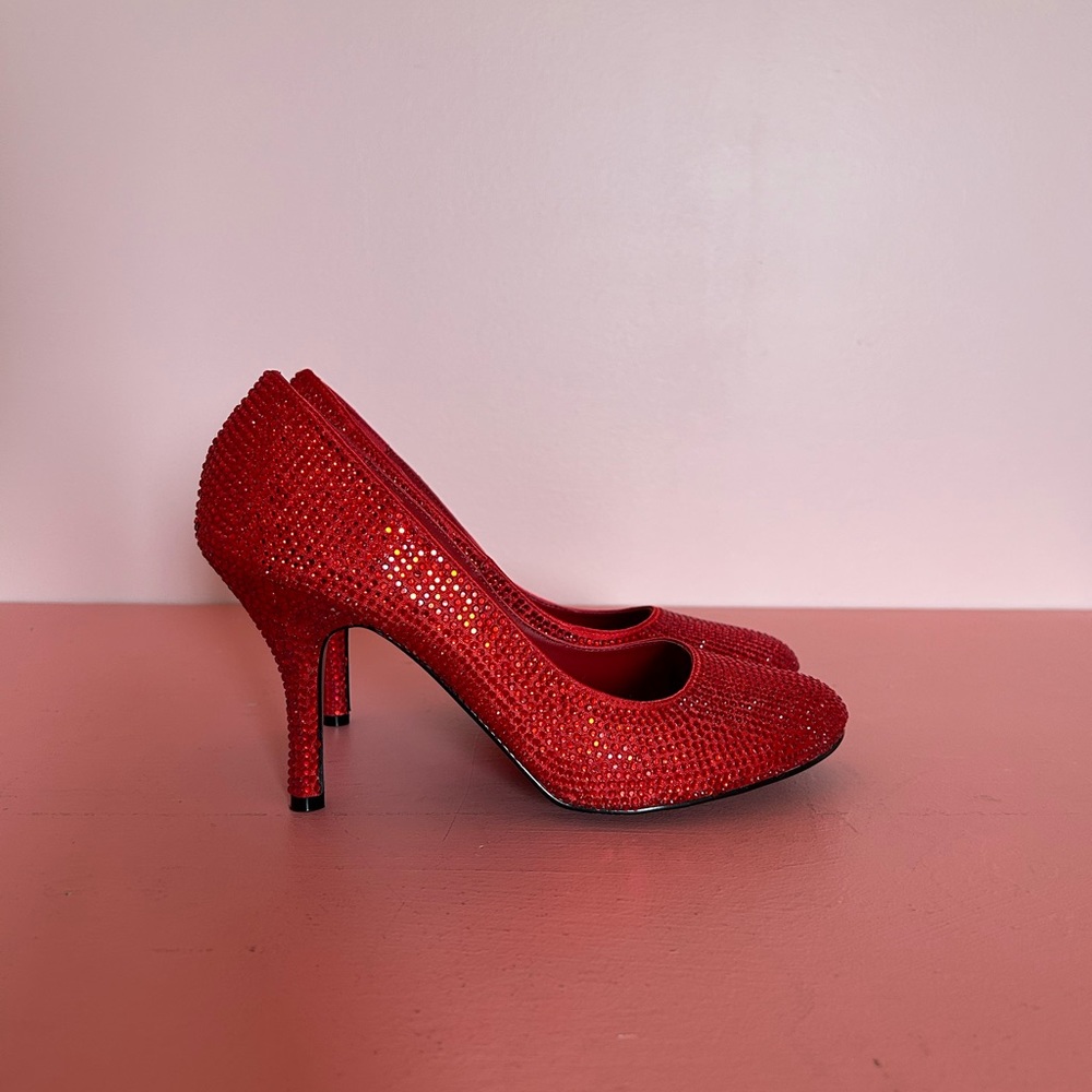 Ruby Red crystal pumps size 11